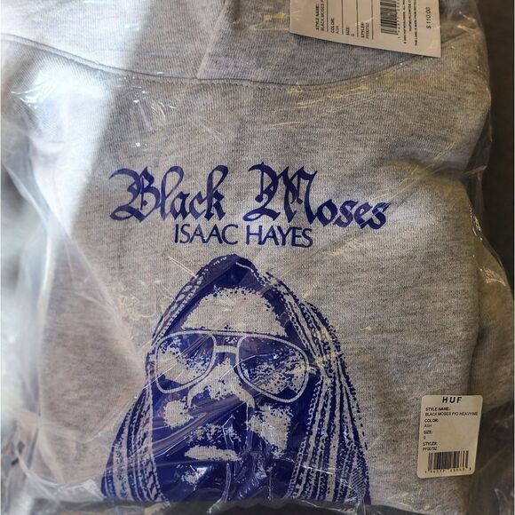 HUF Black Moses Issac Hayes Heavyweight Hoodie - Picture 3 of 3